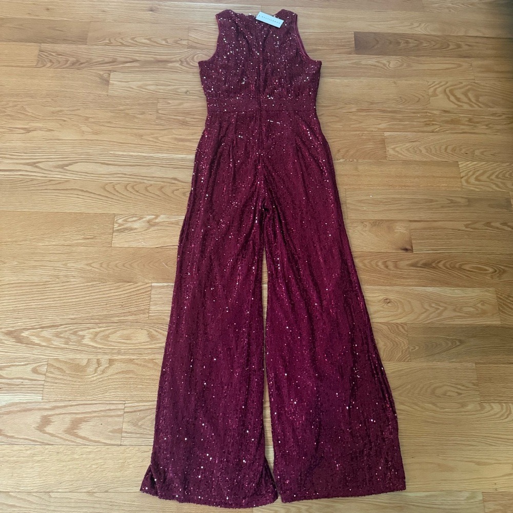Baltic Born Burgundy Sequin Jumpsuit - Picture 4 of 5